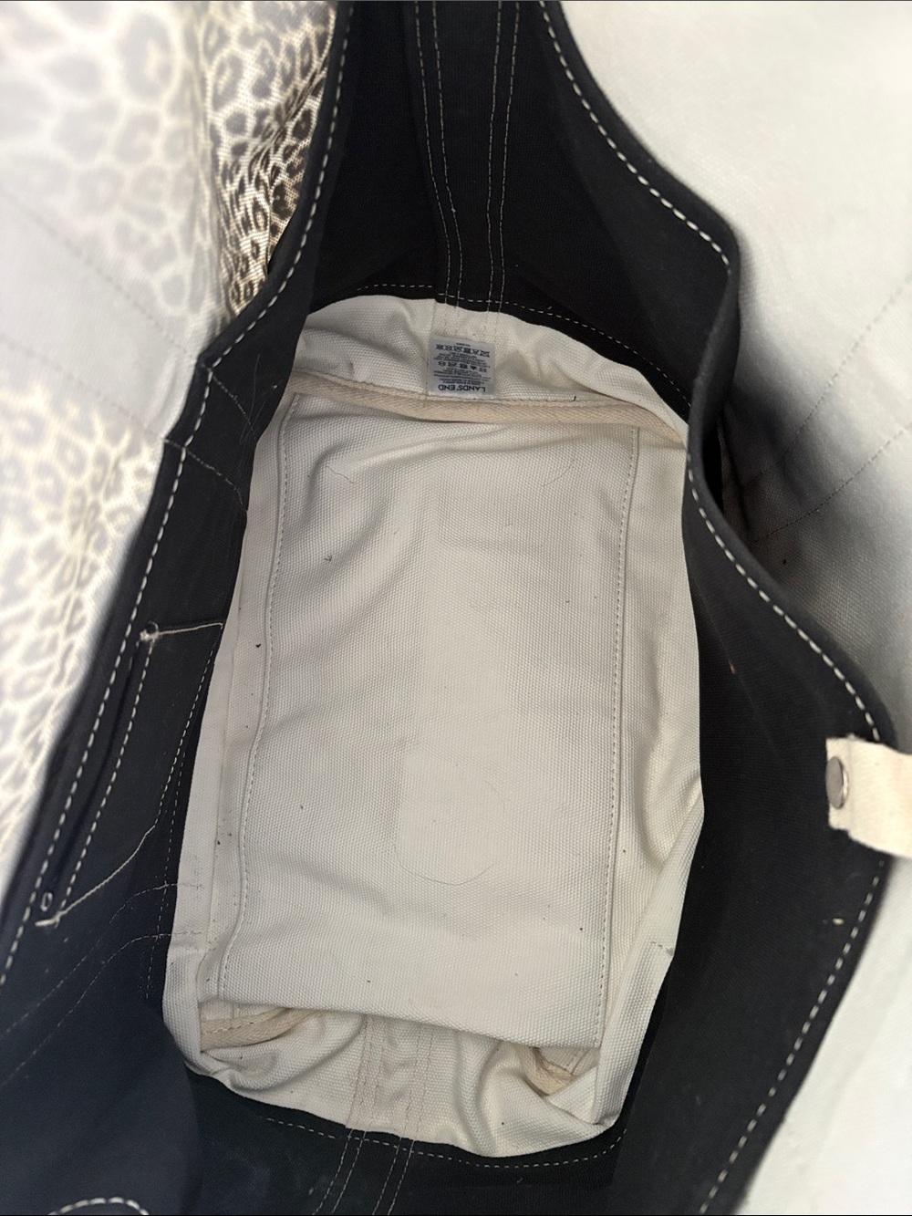 Lands End large open top tote Canvas Tote Bag - Picture 6 of 6